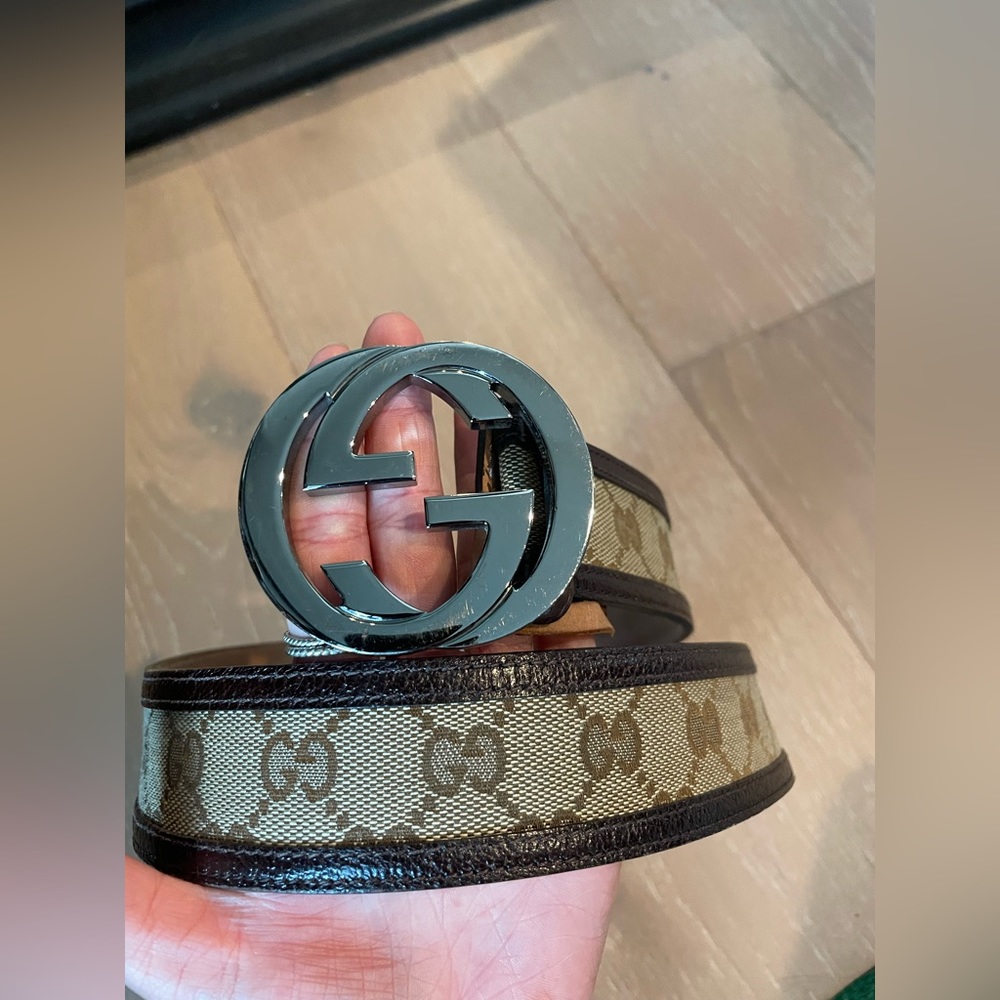 Men’s Gucci Monogram Dress Belt